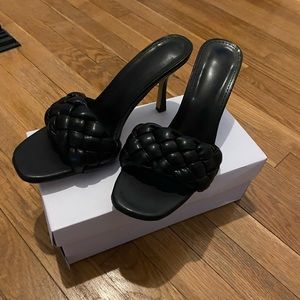 Braided Strap Stiletto Heeled Mules